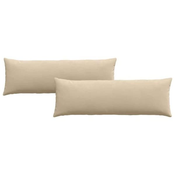 Coussin Vidaxl Soffkuddar 2 st Kräm 120 x 40 cm tyg