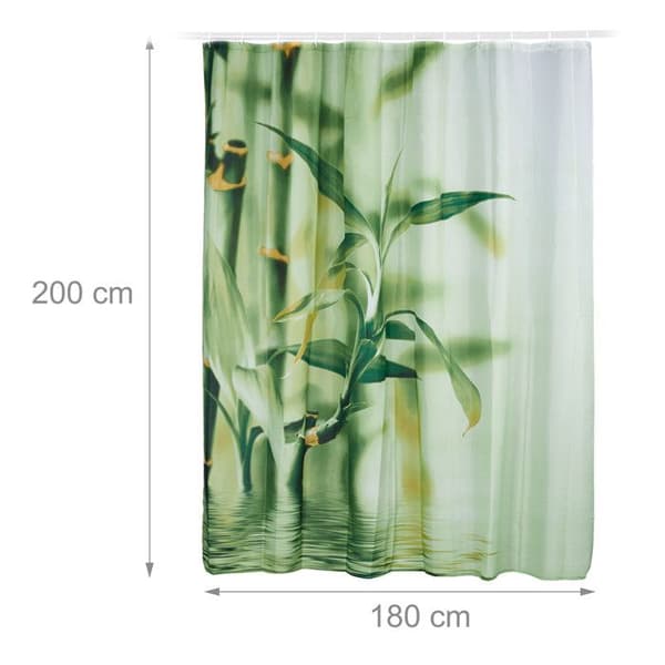 Duschdraperi - RELAXDAYS - Bambu-mönster - Polyester - 180 x 200 cm - Vattentålig
