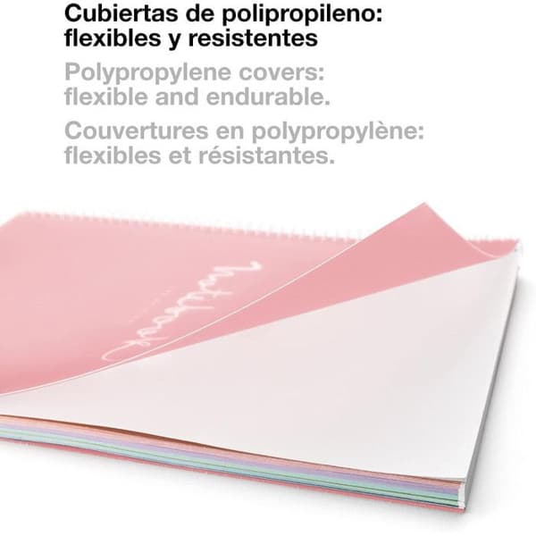 Notebook - Notebook - A5 - Spiraler - Små fyrkanter - 120 perforerade sidor - Polypro - Lavendel