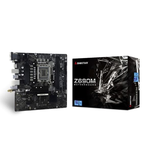 Biostar Z690MX2E D4 Moderkort microATX, Socket LGA 1700, Chipset Intel Z690, DDR4