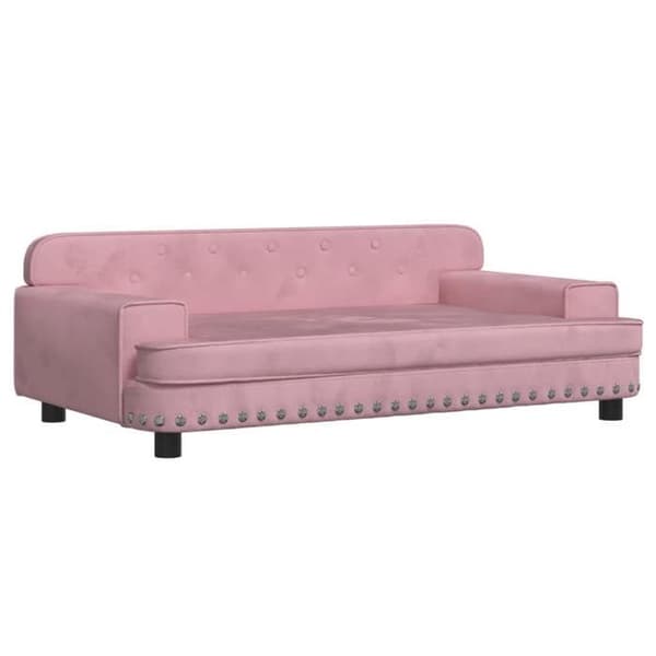 vidaXL Barnsoffa Rosa 90x53x30 cm Sammet 3196282