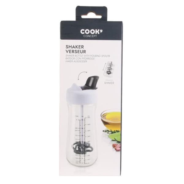 Shaker - COOK CONCEPT - 2En1 - Hällpip - Graderad - Transparent och Grå
