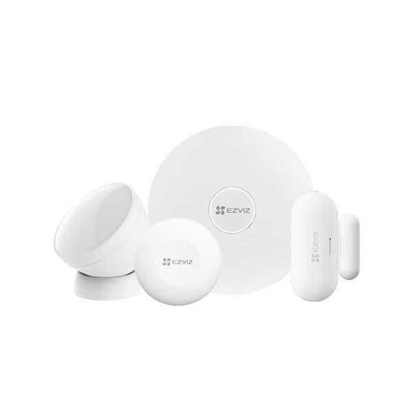 Larmsats - EZVIZ - Hemsensor - 1 Hub A3 + 2 detektorer + 1 smartknapp