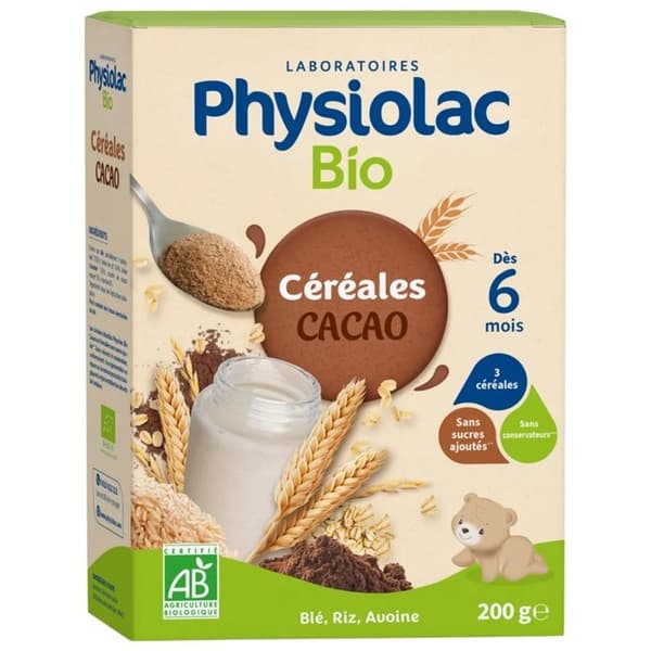Physiolac Bio Cerealier Kakao 200 g Certbio