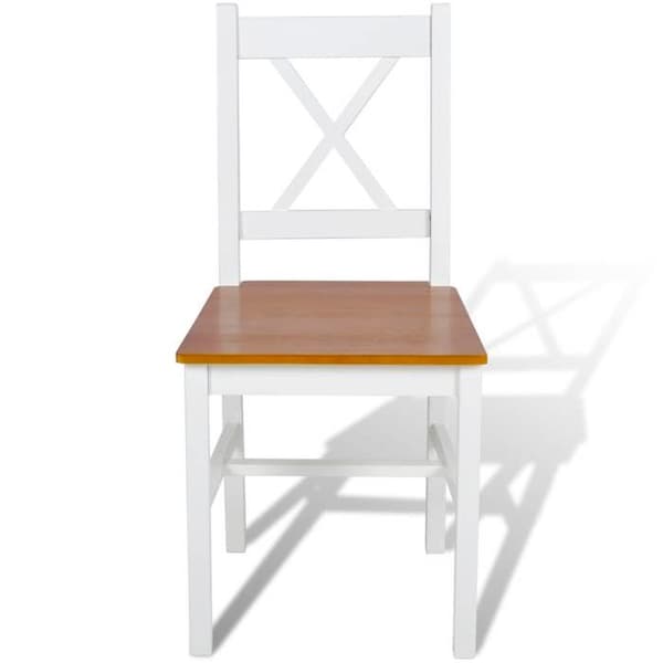 vidaXL Matstolar set om 2 vit furu 241512