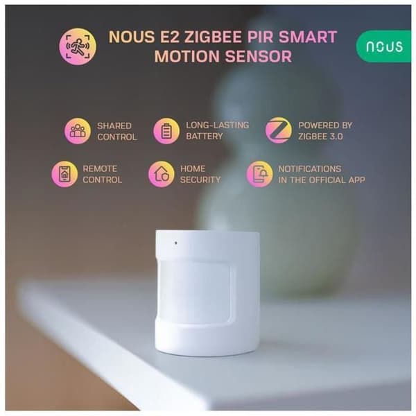 Rörelsedetektor (PIR) - VI - E2 - Zigbee - Batteridriven - Vertikal vinkel 120°