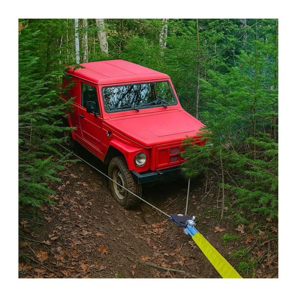 Dragrem 6 ton - 10m x 50mm - bogserrem - lätt - elastisk - dragrem 4x4 - 2 öglor