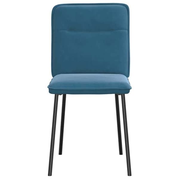 vidaXL Matstolar set om 2 Blå Sammet, stol, soffstol, sidostol, köksstol, sits för sal 4101219