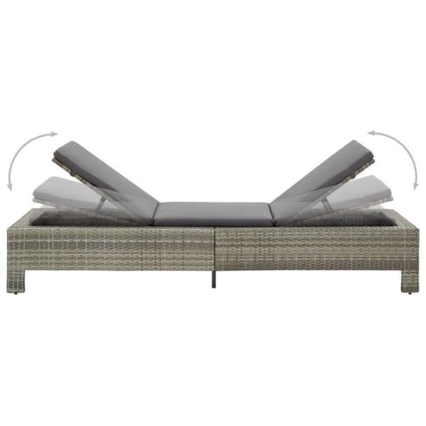 vidaXL Bouncer med Cushion Grey Poly Rattan