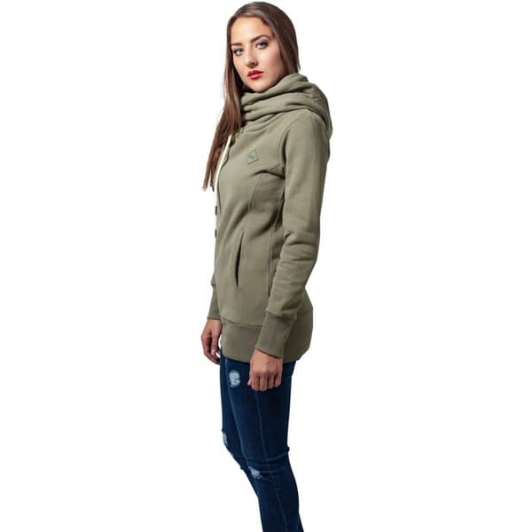 Urban Classic lång sweatshirt med logopatch för kvinnor
