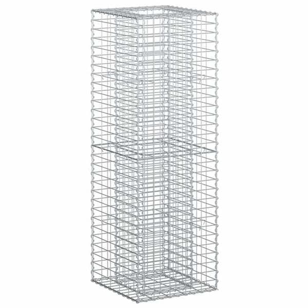 vidaXL Hög säng gabion Silver 42033332