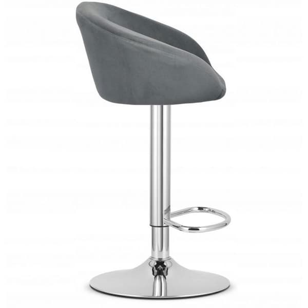 Tabouret Leobert Tabouret EAST - grå sammet / kromad bas x 2