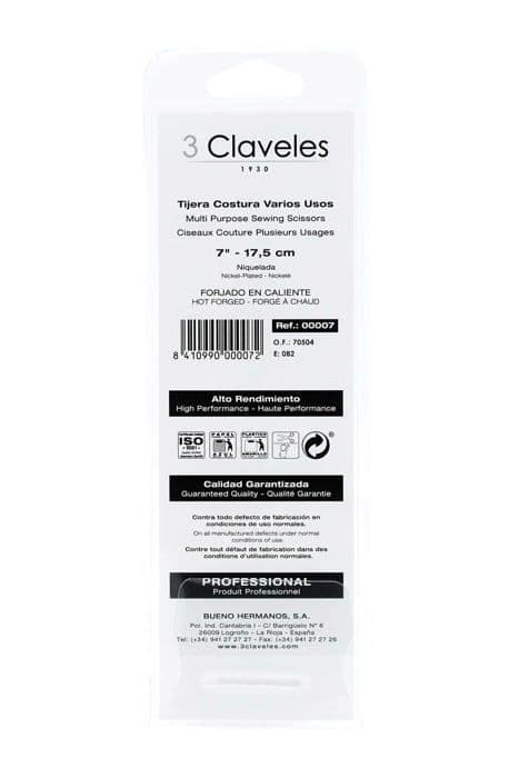 Syrscissors 18 cm 3 Claveles - Smidd kolstål, precis klippning