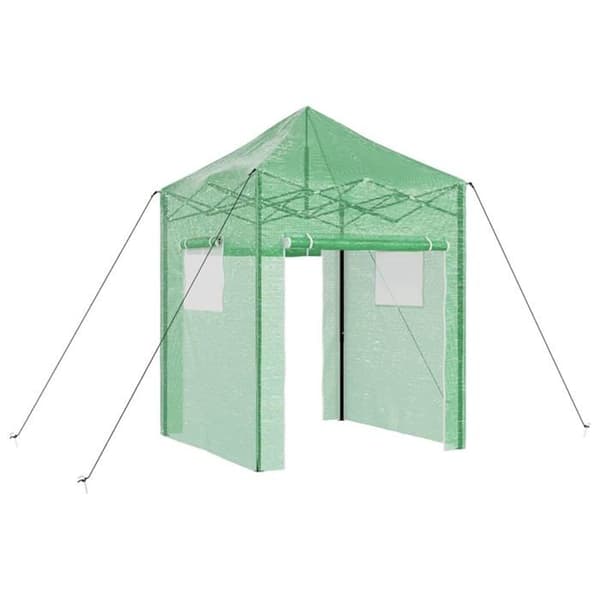 Fällbart växthus - vidaXL - Grön - 200x200x300 cm - Järnram - Polyetenöverdrag - Fällbar