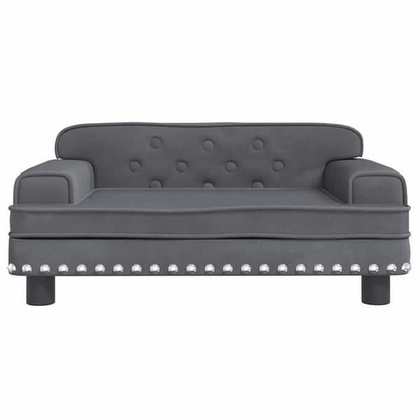 vidaXL Barnsoffa Mörkgrå 70x45x30 cm Sammet 3196295