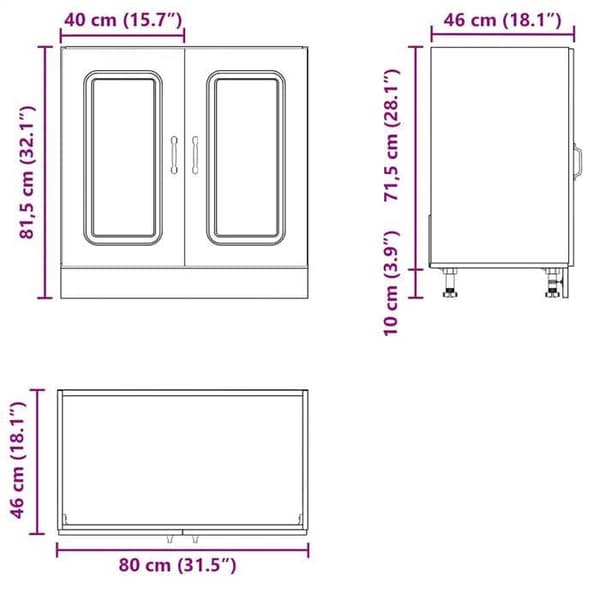 vidaXL Underskåp för diskho Kalmar vit glans 80x46x81,5 cm 853449