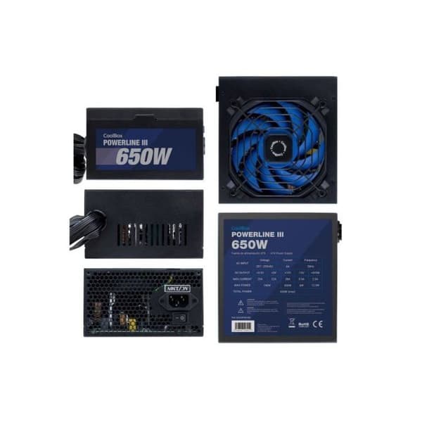 Coolbox Powerline 3 650 Strömförsörjning 650W Effektivitet 85%