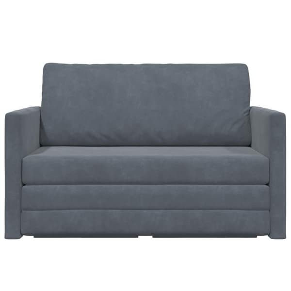 Sängsoffa på golvet 2 i 1 Mörkgrå 124x204x61 cm Sammet