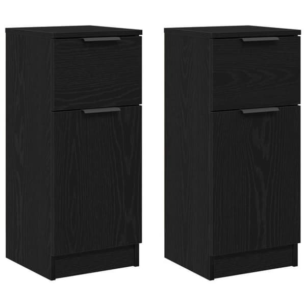 Buffé bas - Svart ek - 1 dörr - Massivt trä - Chic elegans