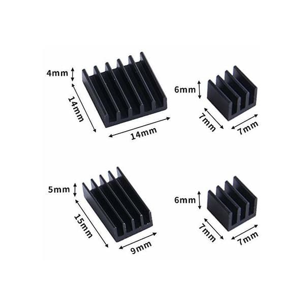 Värmespridare - GeeekPi - K-0520 - Aluminium - För Raspberry Pi 4B - 5 Pack