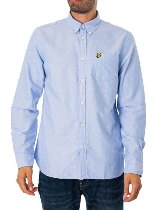 Enfärgad Oxford-skjorta - Lyle & Scott - Herr - Blå