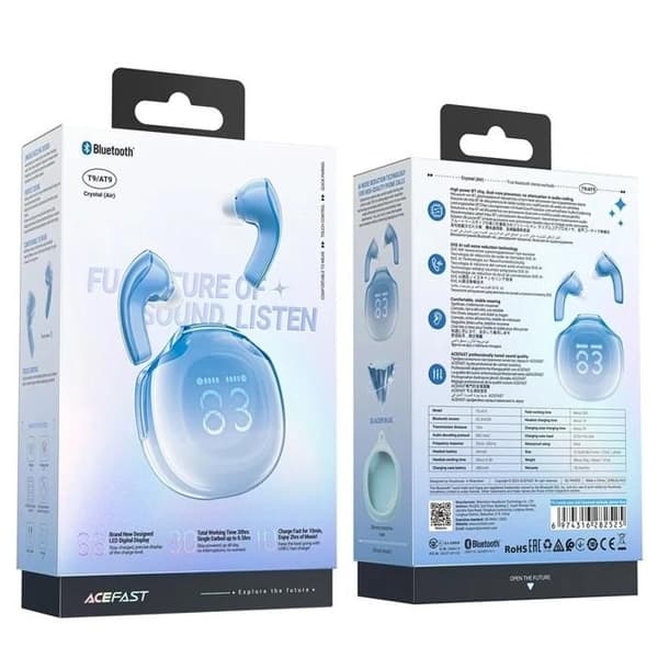 TWS hörlurar - ACEFAST - T9 - Bluetooth 5.3 - IPX4 - Snabb laddning 10 min