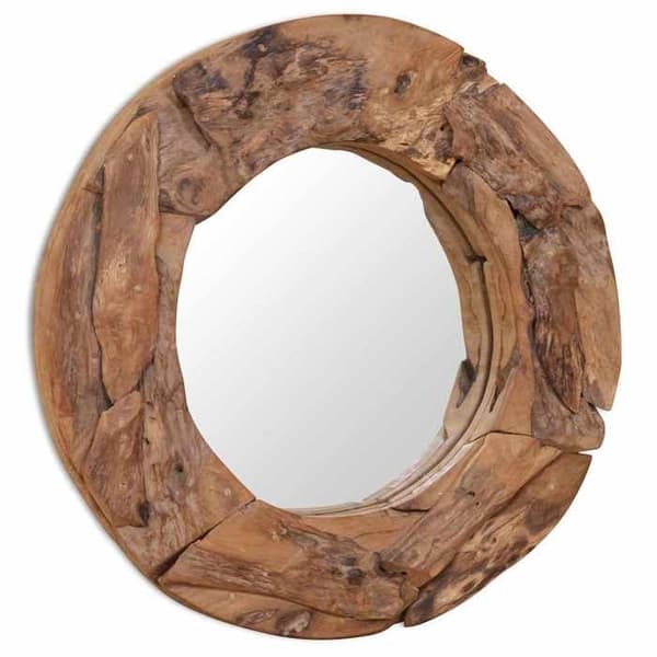 vidaXL Dekorspegel Teak 60 cm Rund