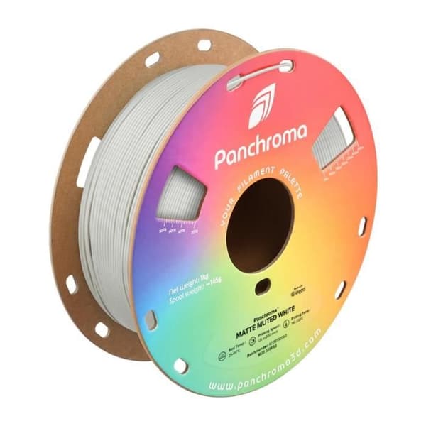 Filament 3D - POLYMAKER - Panchroma™ PLA Matt - Dämpad Vit - FDM - 1,75 mm
