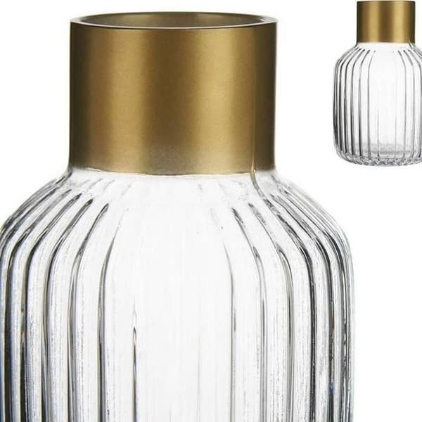 Vas - Transparent - Design Randig - 12 cm - Högkvalitativt Glas