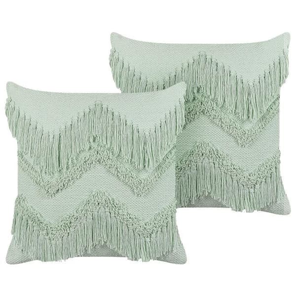 Set med 2 ljusgröna bomullskuddar 45 x 45 cm BACOPA