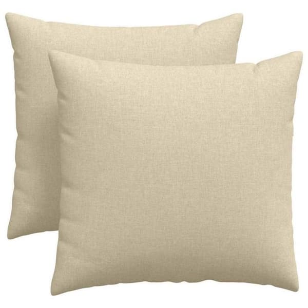 Coussin Vidaxl Soffkuddar 2 st Kräm 45 x 45 cm tyg