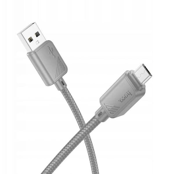 Laddningskabel - HOCO - X113 - USB A till Micro USB - 2,4 A - 1 m - Grå