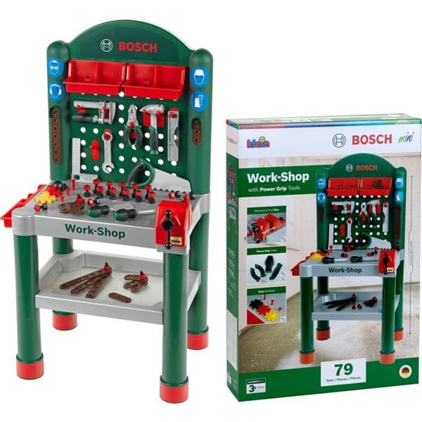 KLEIN - Bosch Work-Shop Toy Workbench med 79 tillbehör