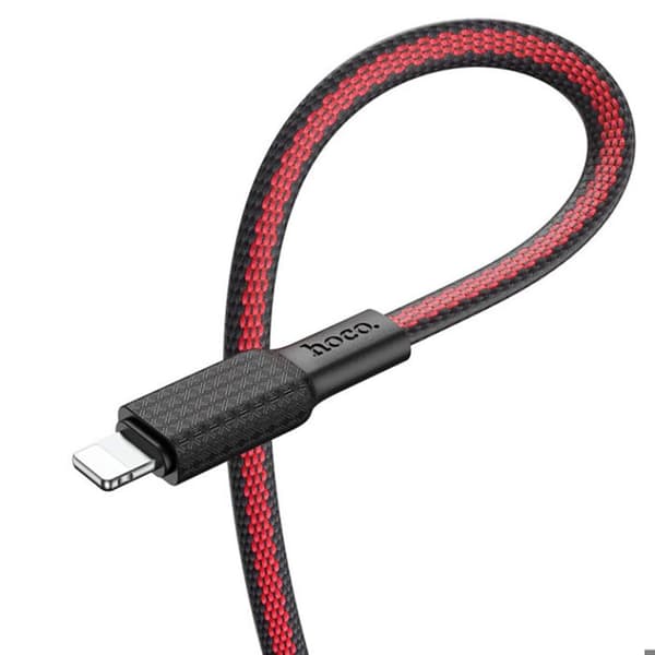 Hoco - Jaeger datakabel (X69) - USB-A till Lightning, 12W, 2,4A, 1,0m - Svart / Vit