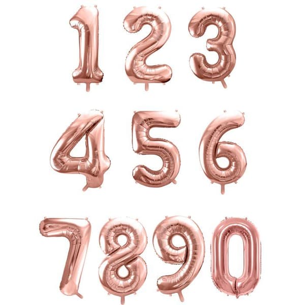 Ballong nummer 3 roséguld - 86 cm