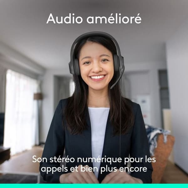 Logitech H390 USB-C trådbundet headset med støjreducerende mikrofon, stereo, til bærbar computer