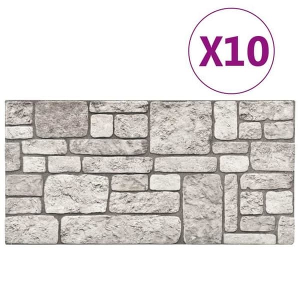 vidaXL 3D väggpaneler Grå tegel design 10 st EPS 332929