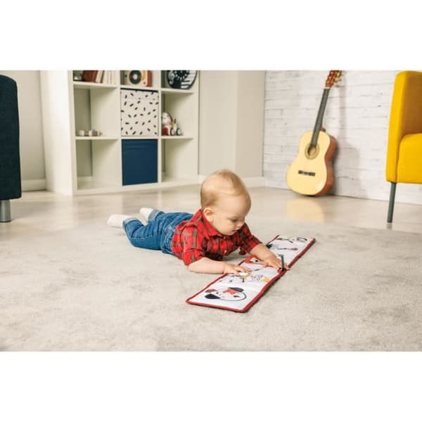 Tiny Love Bok fram och tillbaka, 0 månader+, Sensorisk bok för baby, 6 roliga aktiviteter, Stöder sinnena, Tiny Rockers