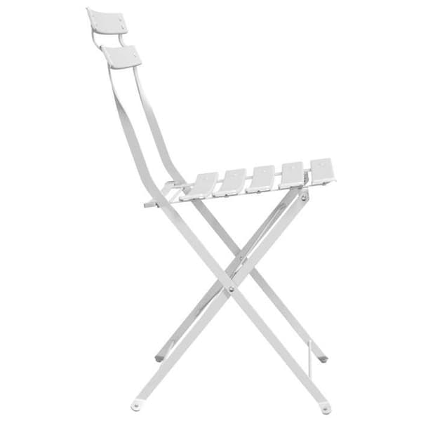 vidaXL Fällbar trädgårdsstol 2 st Vit 42 x 46 x 82cm Metall 42002956