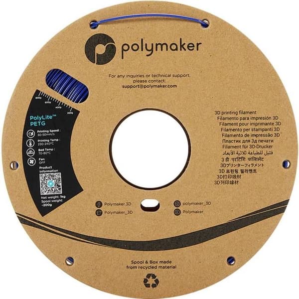 Polymaker PolyLite PETG 1,75 mm 1 kg - Blå, hög drag- och värmebeständighet