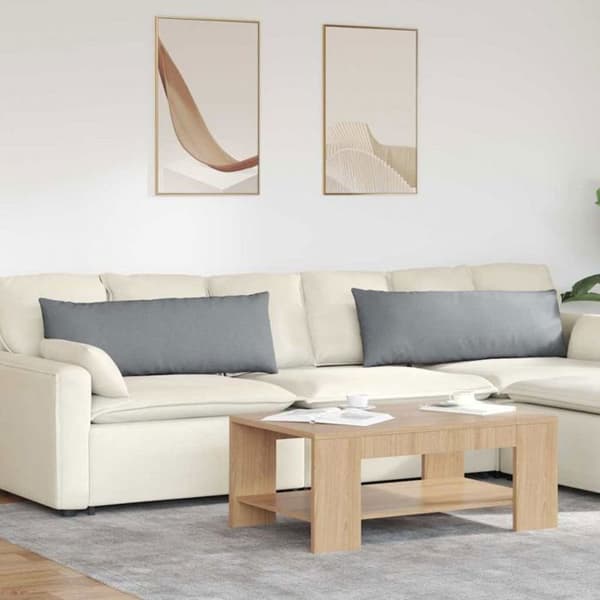 Coussin Vidaxl Soffkuddar 2 st Ljusgrå 120 x 40 cm tyg