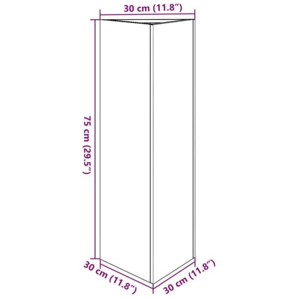 vidaXL Blomlådor 2 st triangulär 30x26x75 cm galvaniserat stål 851154