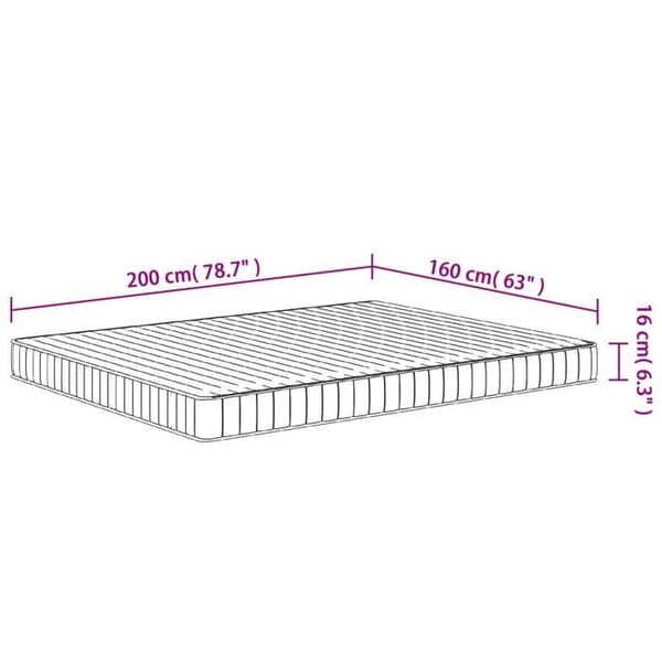vidaXL Medium Soft Foam Madrass 160x200 cm 373025