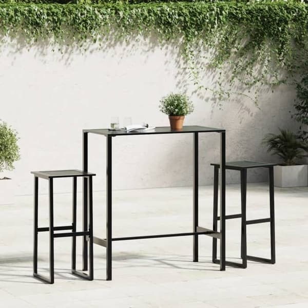 vidaXL Barstolar set om 2 svart pulverlackerad stål 4009265