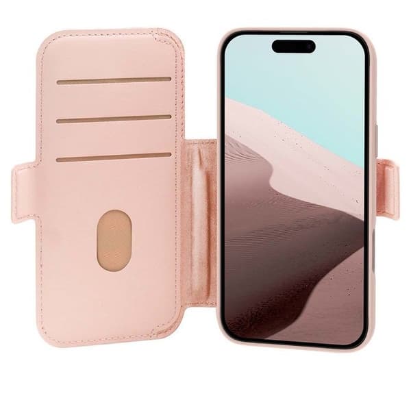 Plånboksfodral med Stödfunktion för iPhone 17 Pro material ICON DBRAMANTE1928 Rosa