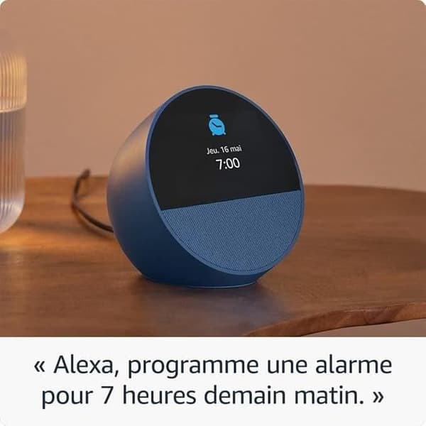 Smartradio - AMAZON - ECHO SPOT - Skärm 2,83" - Vit - Röstassistent Alexa