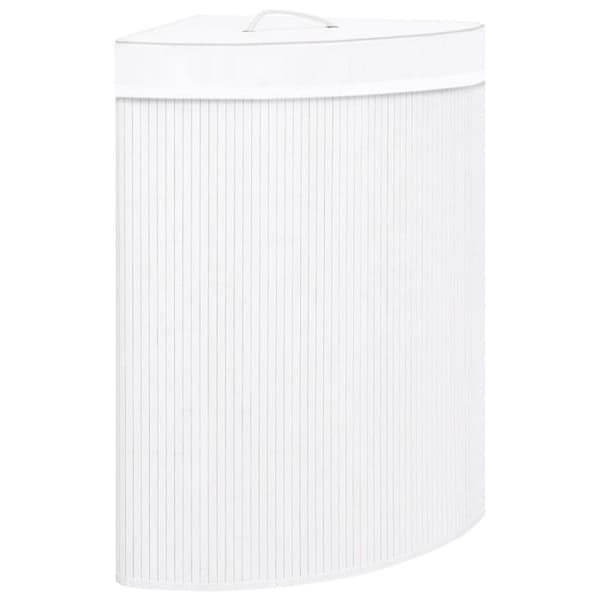 vidaXL Hörntvättkorg Bambu Vit 60 L