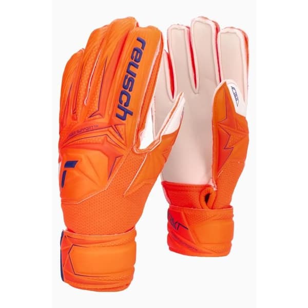 Målvaktshandskar barn Reusch Attrakt Solid Finger Support - chockerande orange/blå