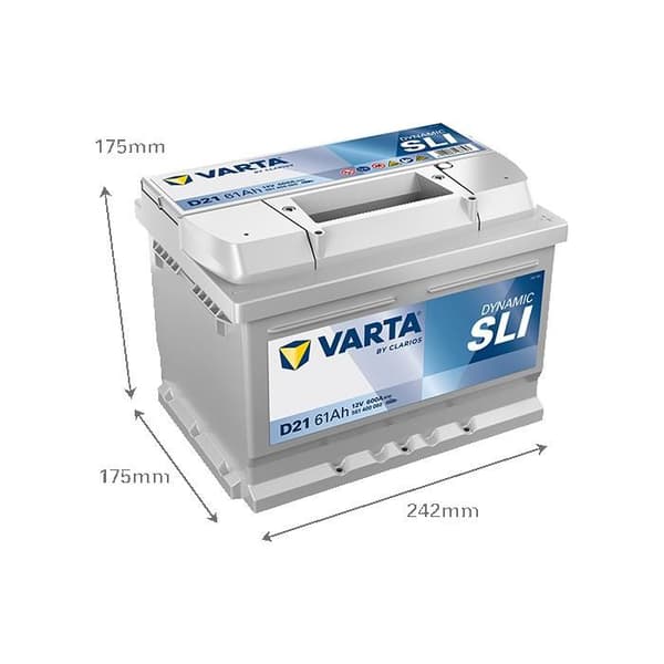 Startbatteri Varta Silver Dynamic L2B D21 12V 61Ah / 600A 561400060