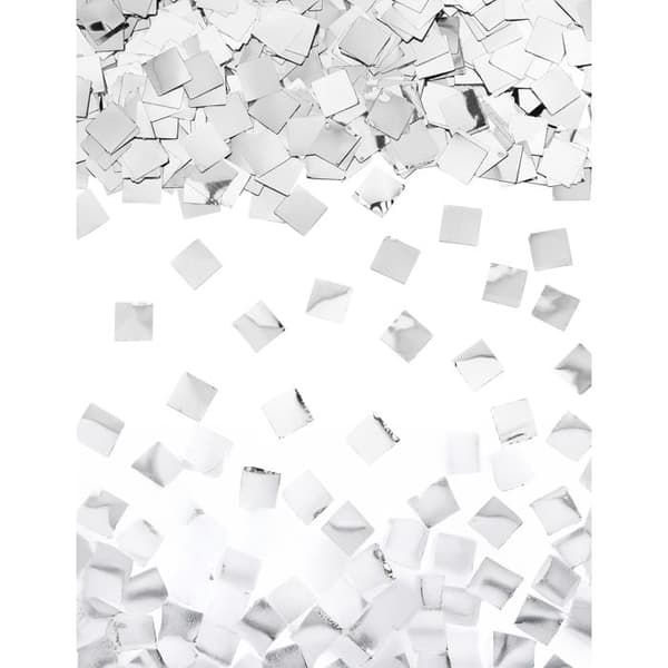 Konfettikanon champagne i silverfärgad metallpapper 20,5 cm - Silver